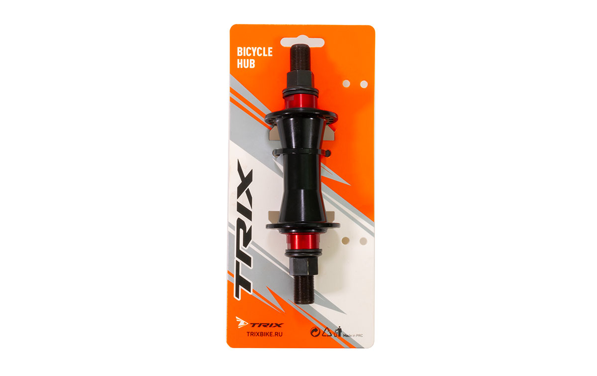 Втулка TRIX передняя BMX, алюминиевая, под U-br, на гайках, 36 отверстий, ось 14х100x170мм, промподш