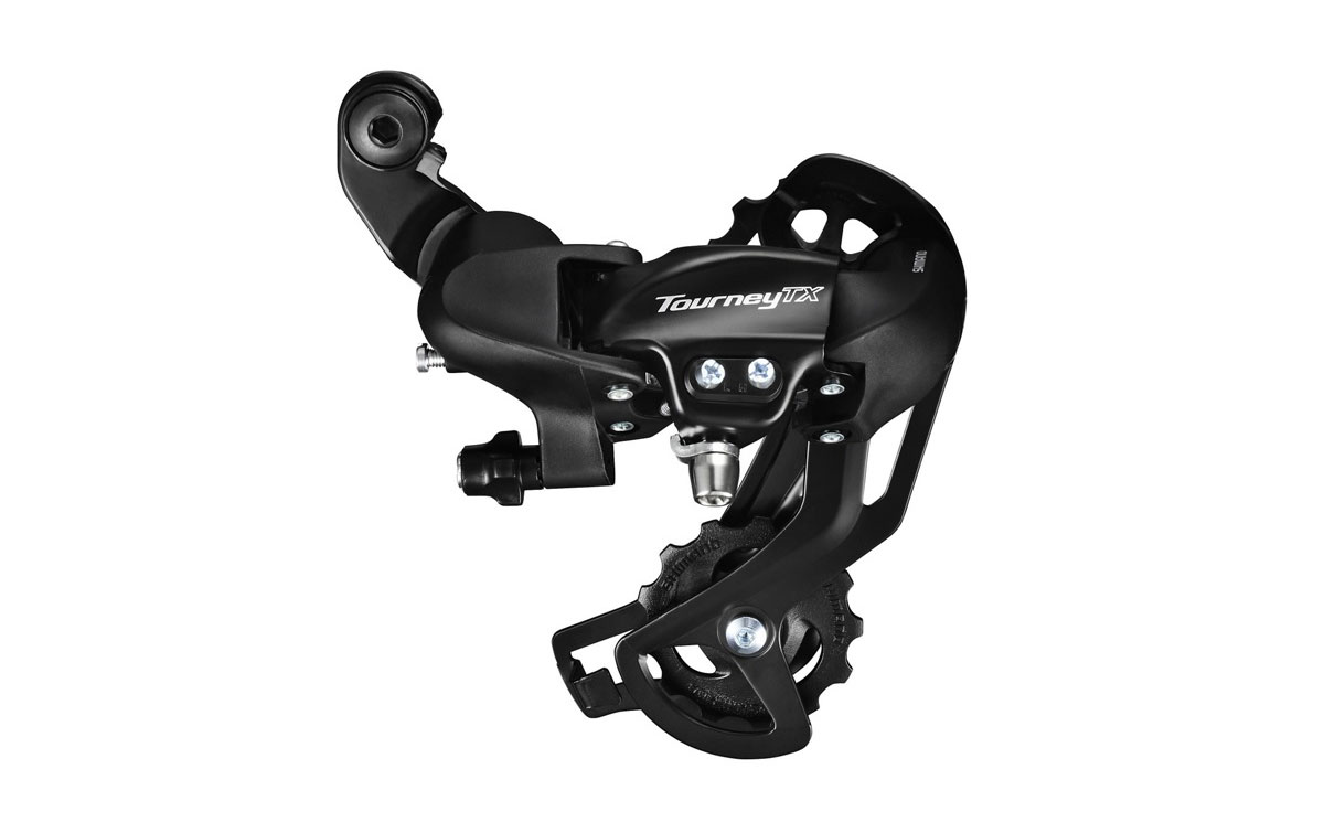 Переключатель задний ShimanoTourney, TX800, SGS, 7/8 скоростей, крепление на болт, черный, без упако