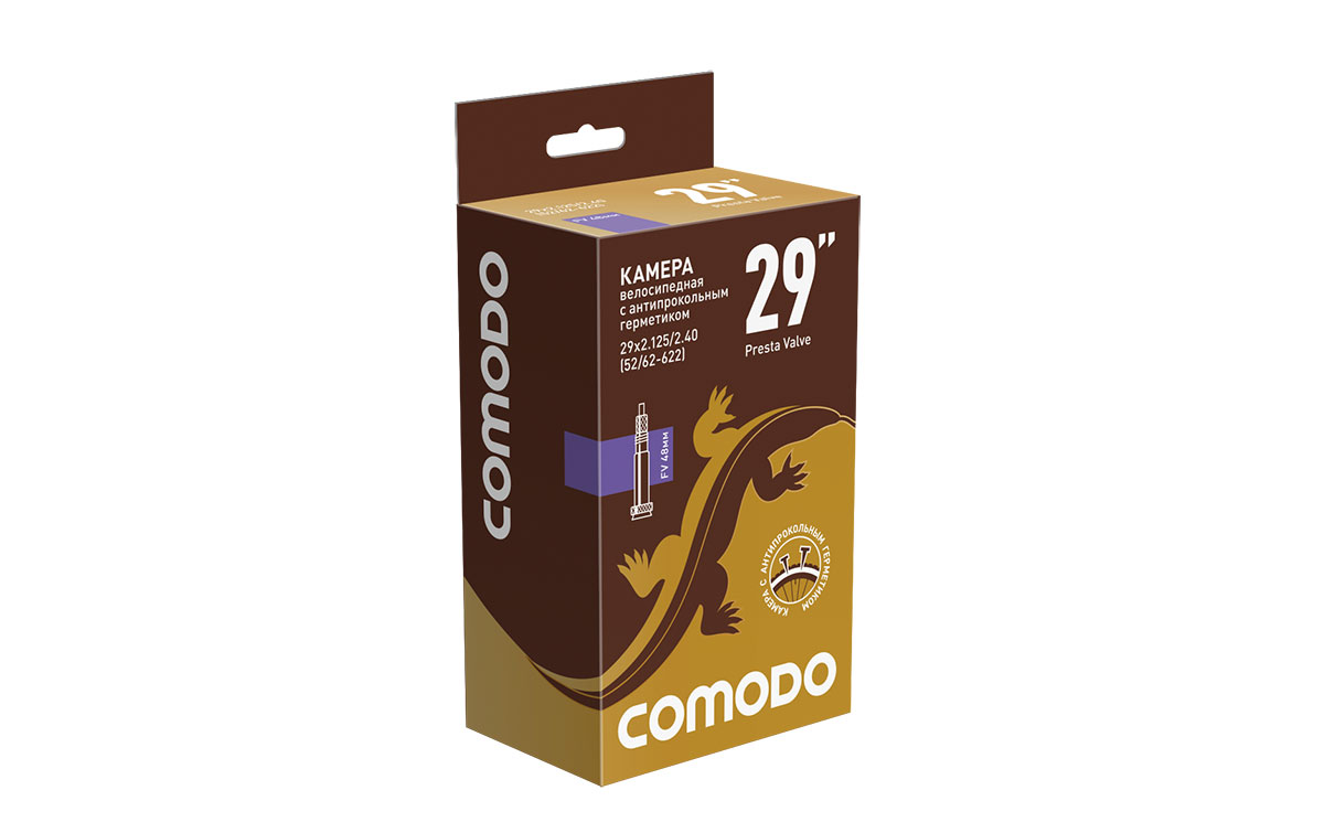 Камера COMODO с антипрокольным герметиком 29 x 2.125/2.40 (52/62 - 622) FV48 мм бутиловая (50)