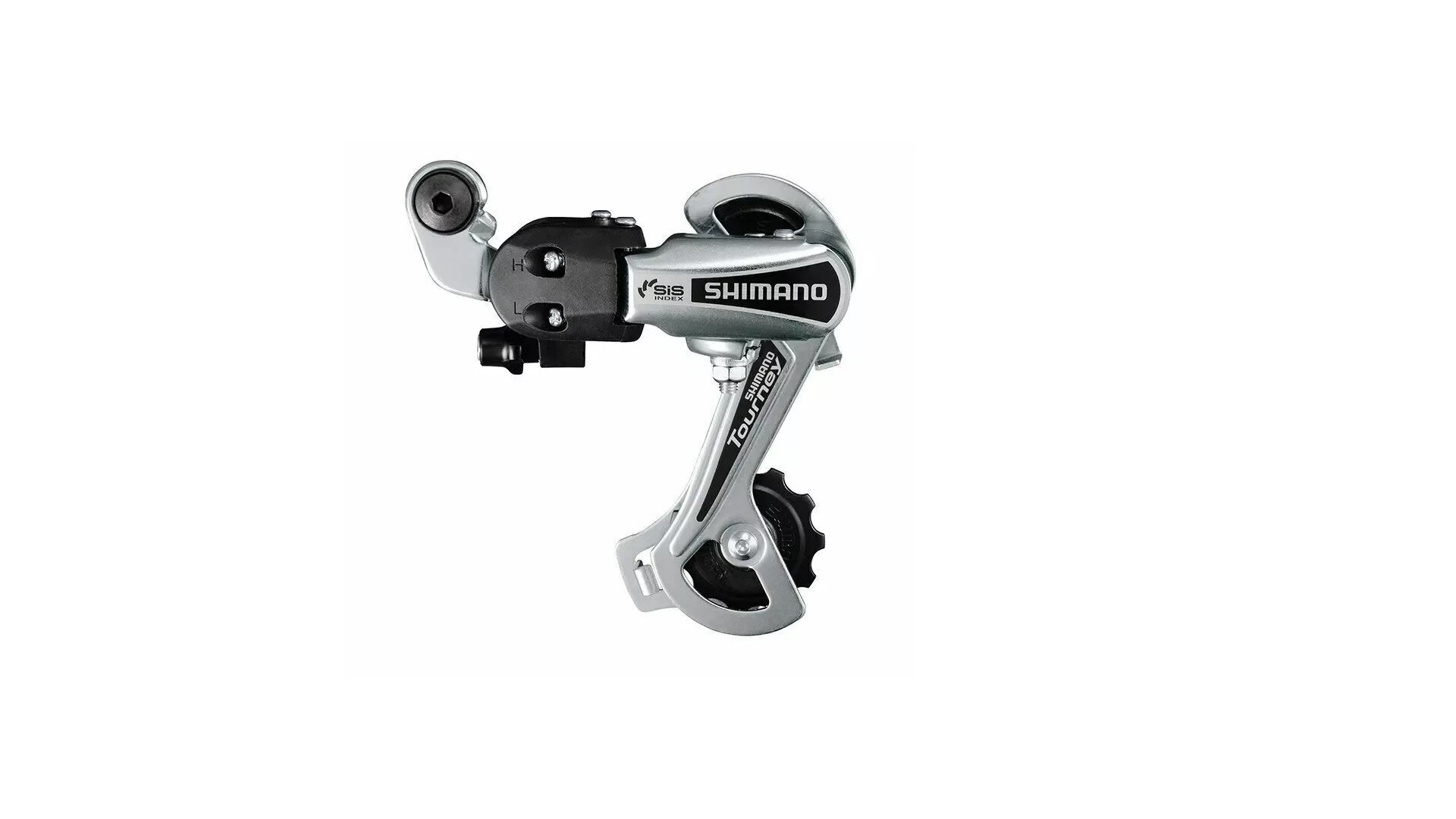 Переключатель задний Shimano Tourney, TY21-B, GS, 6 скоростей, крепление на болт, серебристый, без у