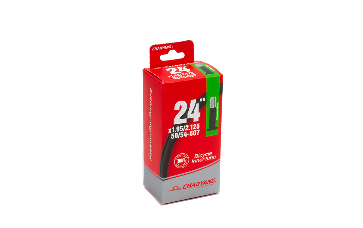 Камера CHAO YANG 24x1.95/2.125 AV 48мм бутиловая (кор. 50 шт.)