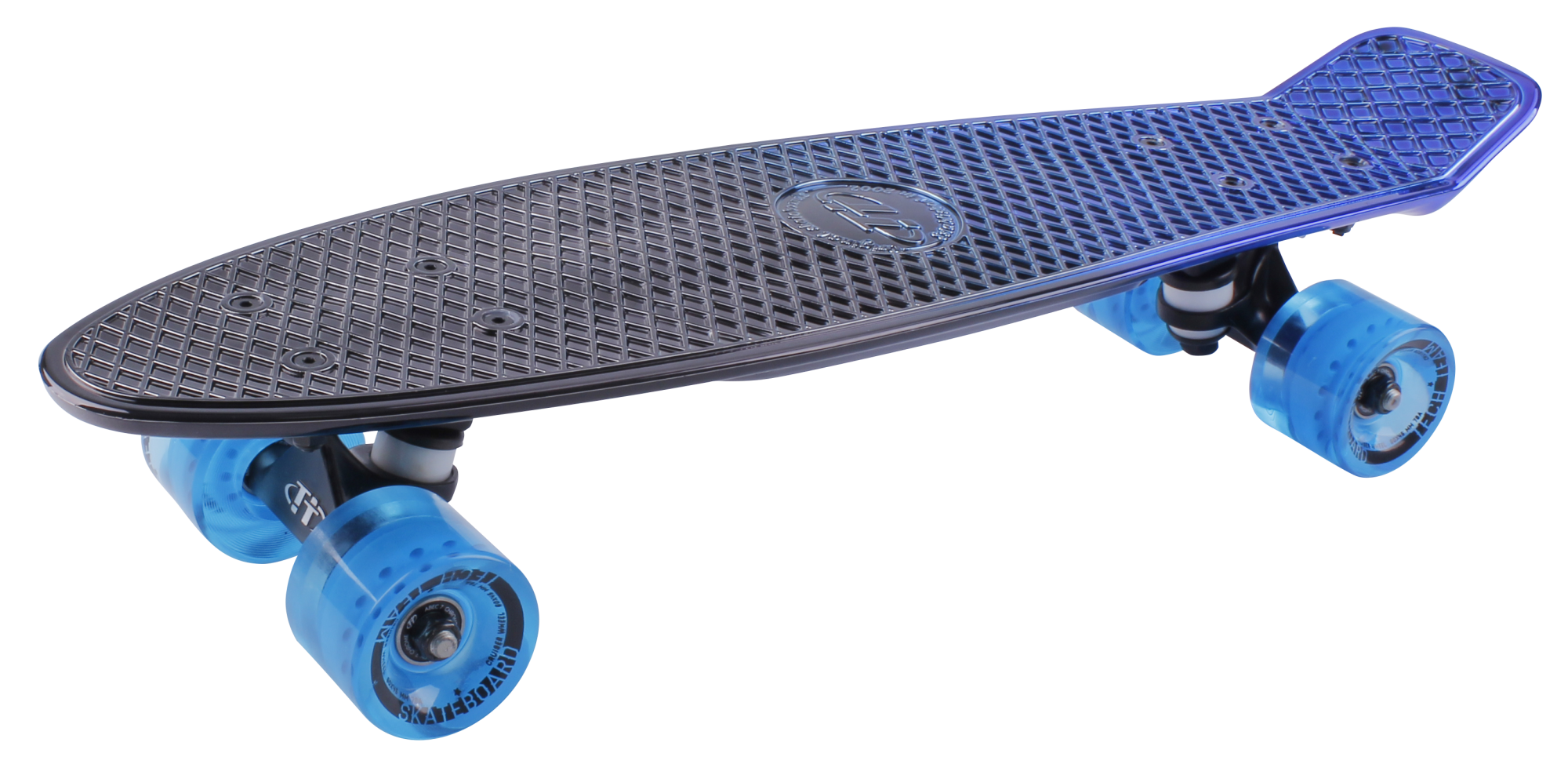 Скейтборд пластиковый Metallic 22 blue 1/4