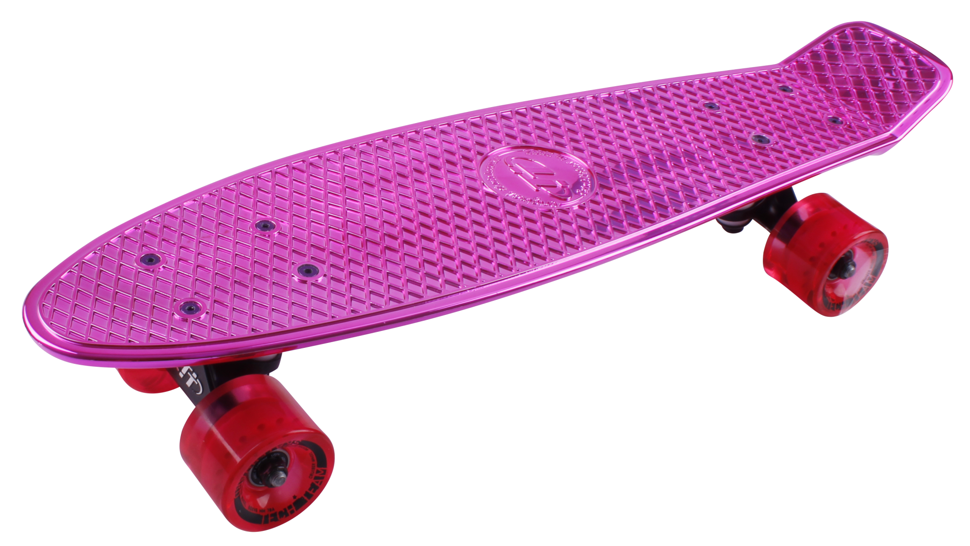 Скейтборд пластиковый Metallic 22 pink 1/4