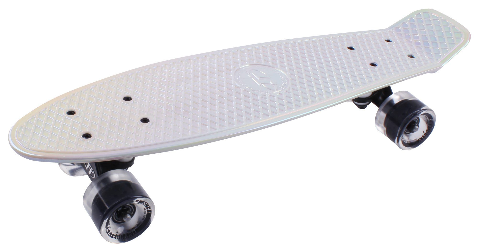 Скейтборд пластиковый Metallic 22 white 1/4