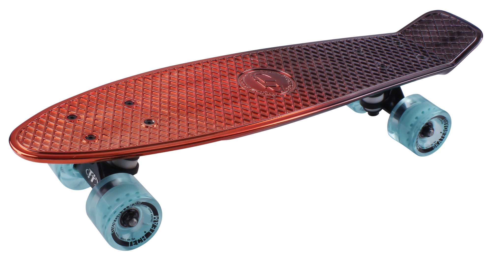 Скейтборд пластиковый Metallic 22 red 1/4